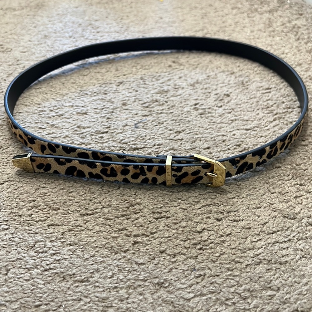 Express Leopard Faux Hair Belt